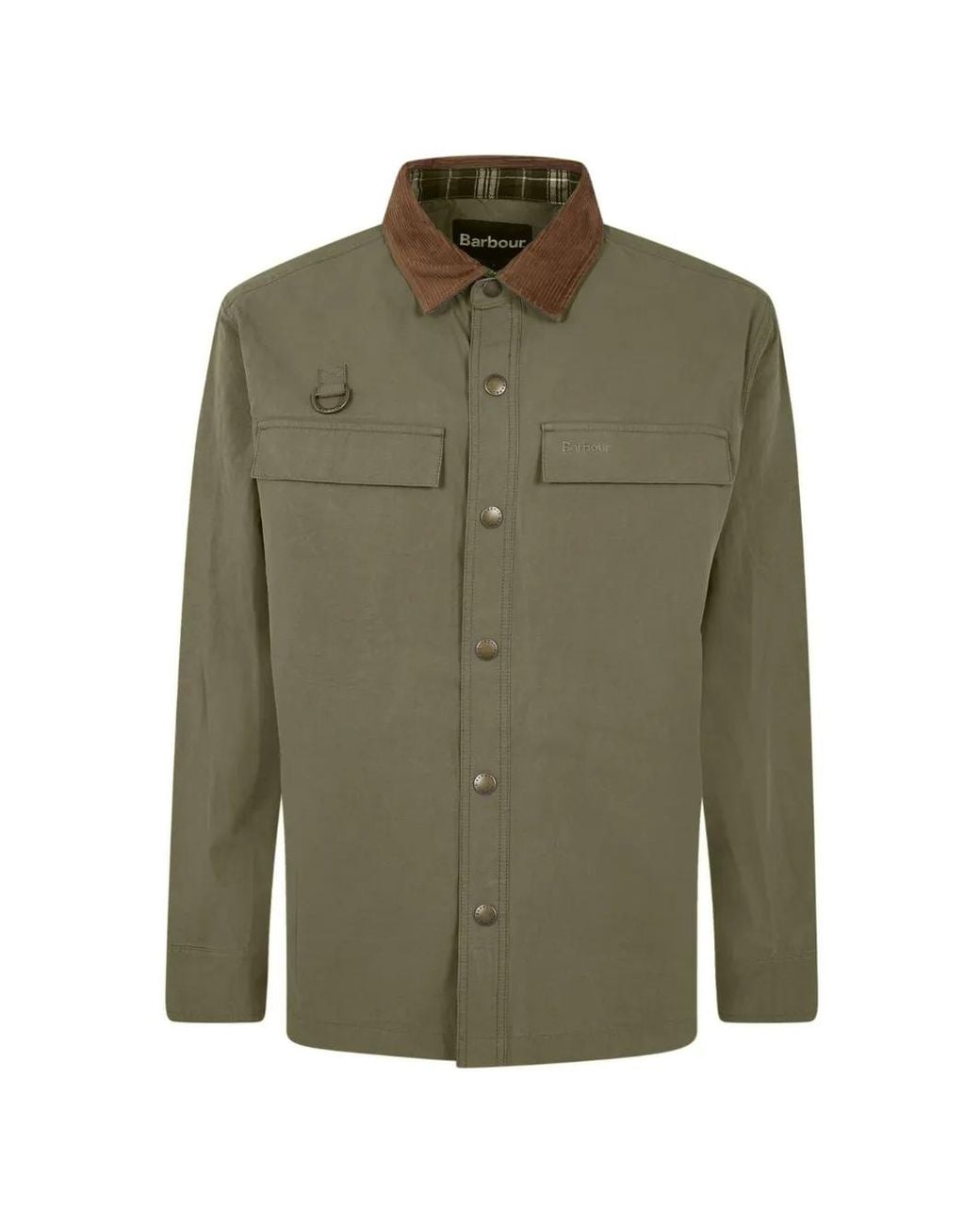 Barbour Gray Corduroy-Collar Shirt Jacket for men