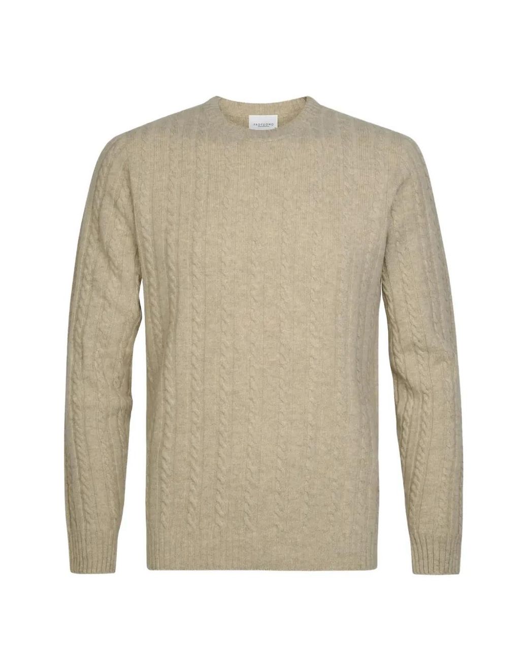Pull En Maille Torsadée Profuomo pour homme en coloris White