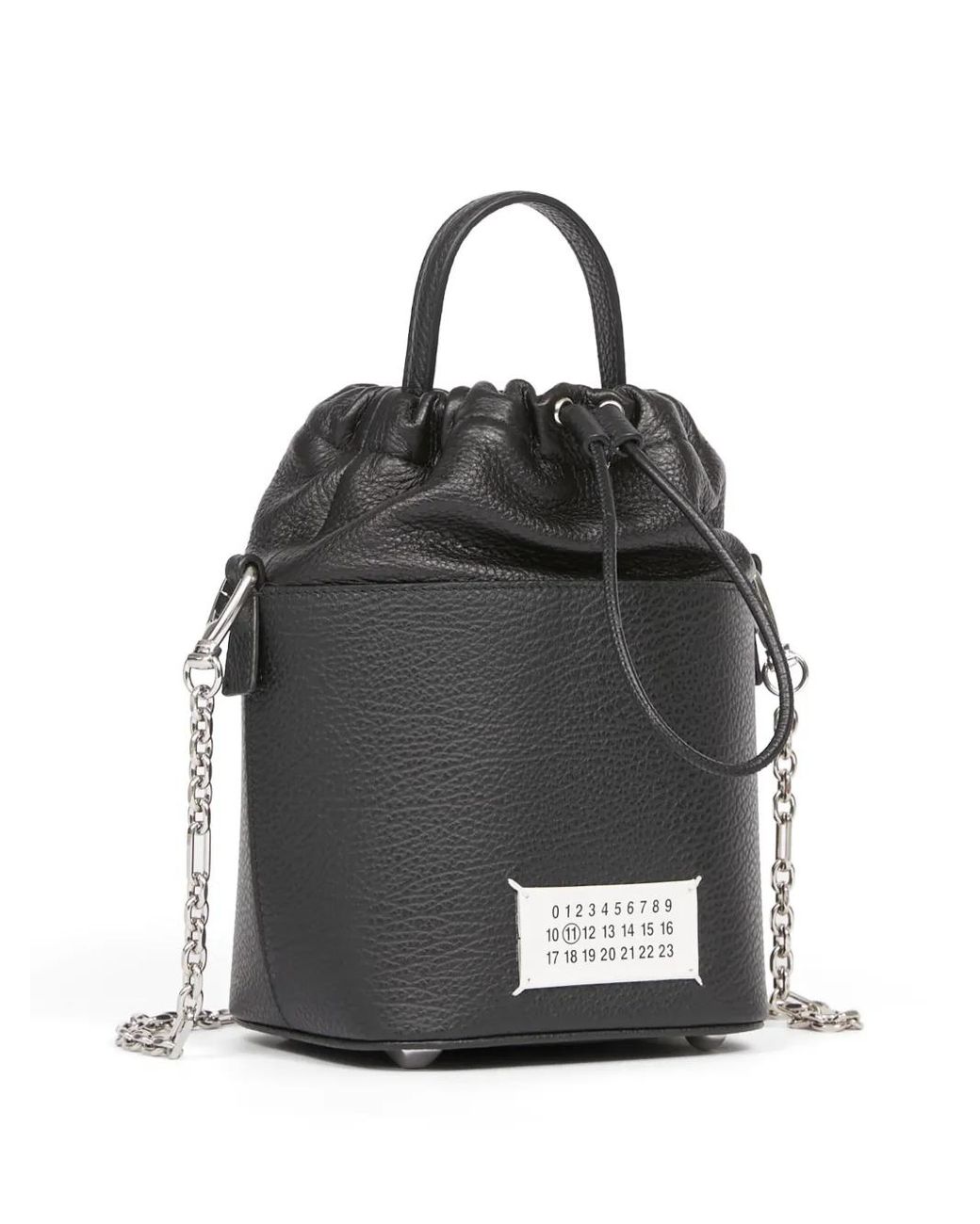 Maison Margiela Black Small 5Ac Grained Leather Bucket Bag