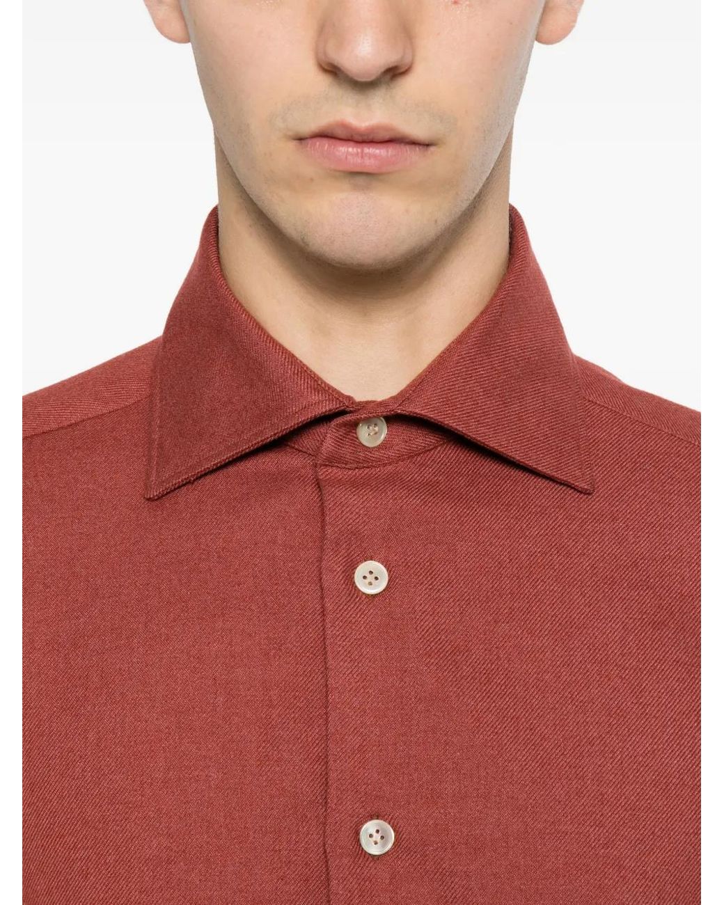 Eleventy Red Button-Down Long-Sleeve Shirt for men