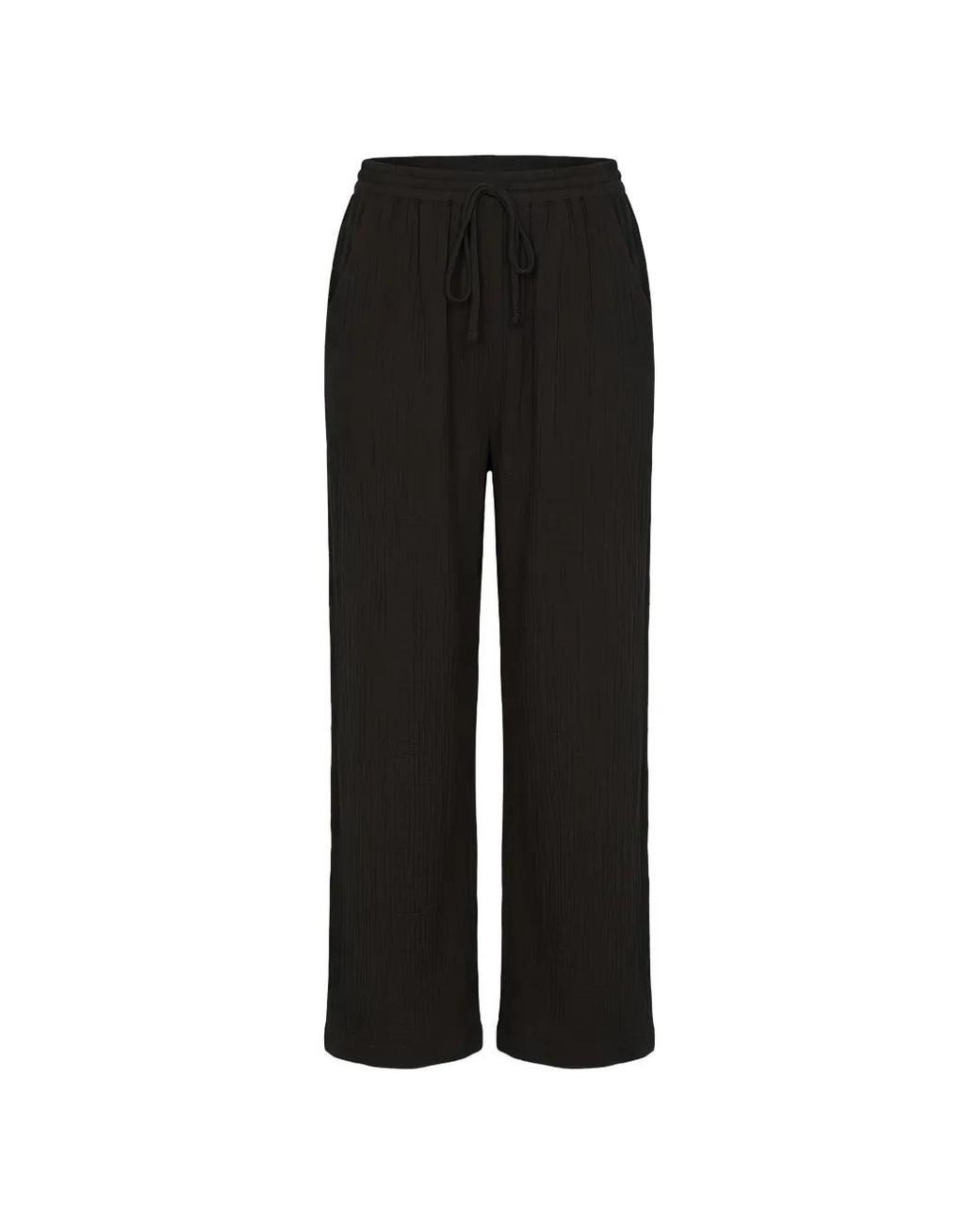Xirena Black Devon Drawstring Textured Trousers
