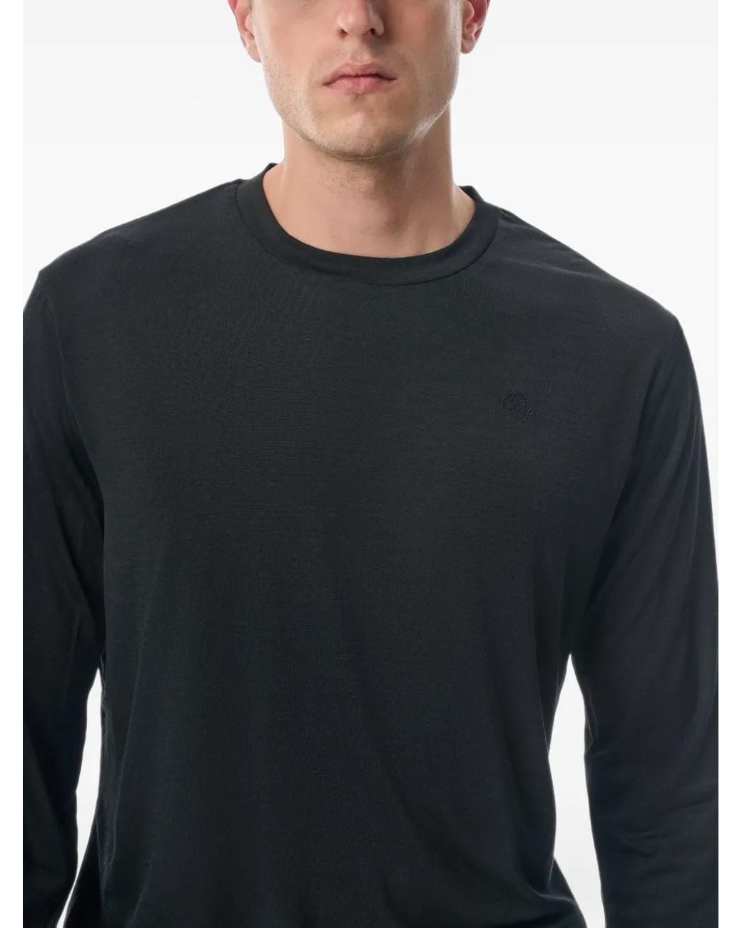 MEGUSTA Black Aurea Long-Sleeve T-Shirt for men