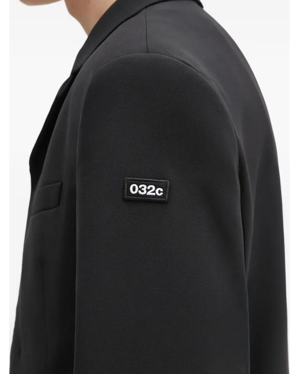 032c Black Flap-Pocket Blazer for men