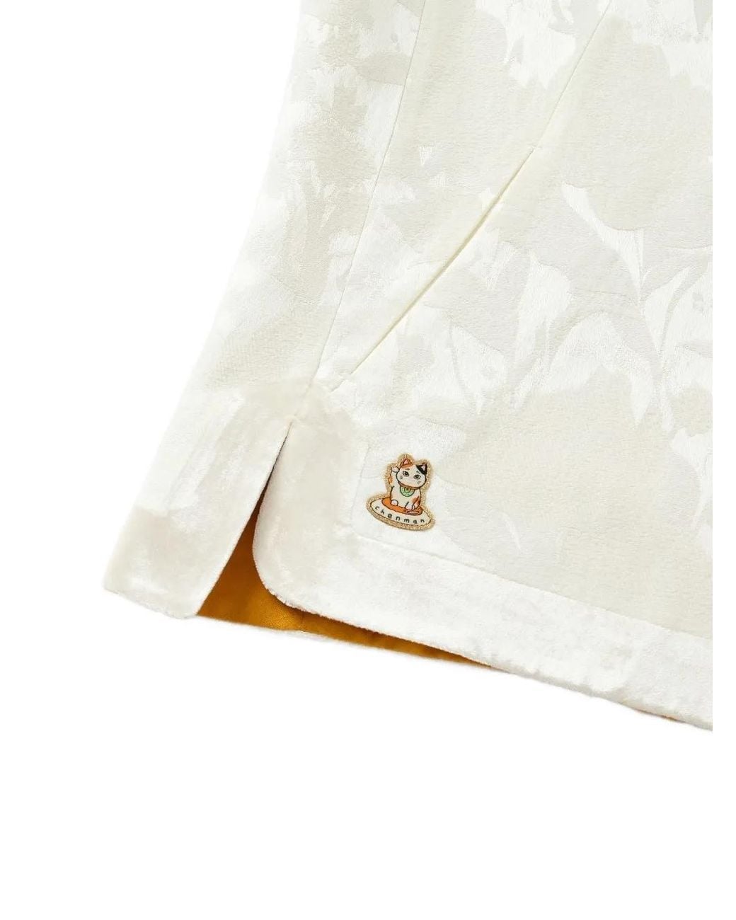 Shanghai Tang White Chubby Flower Floral-Jacquard Flared-Sleeve Jacket
