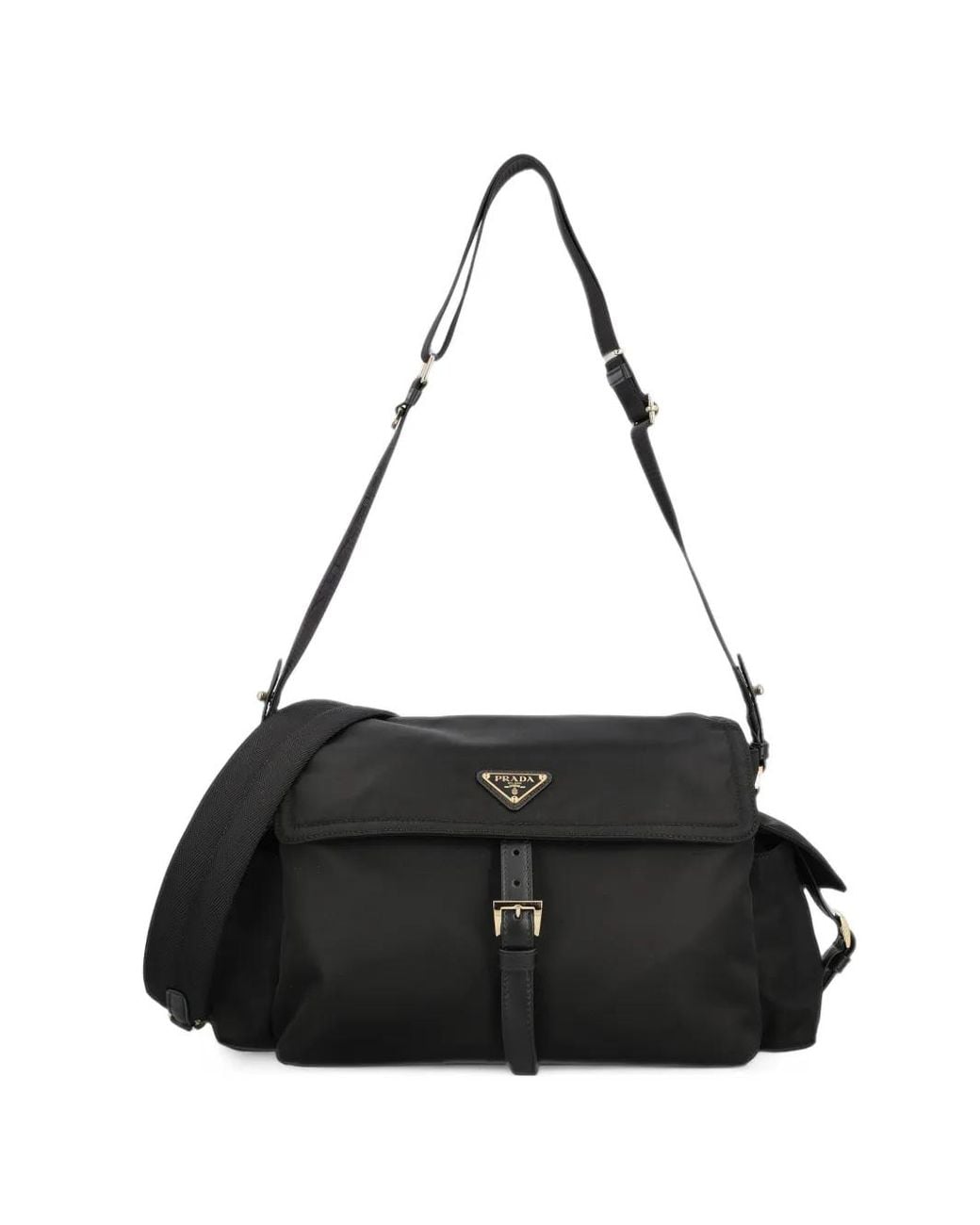 Prada Black Explore Large Re-Nylon Shoulder Bag With Flap