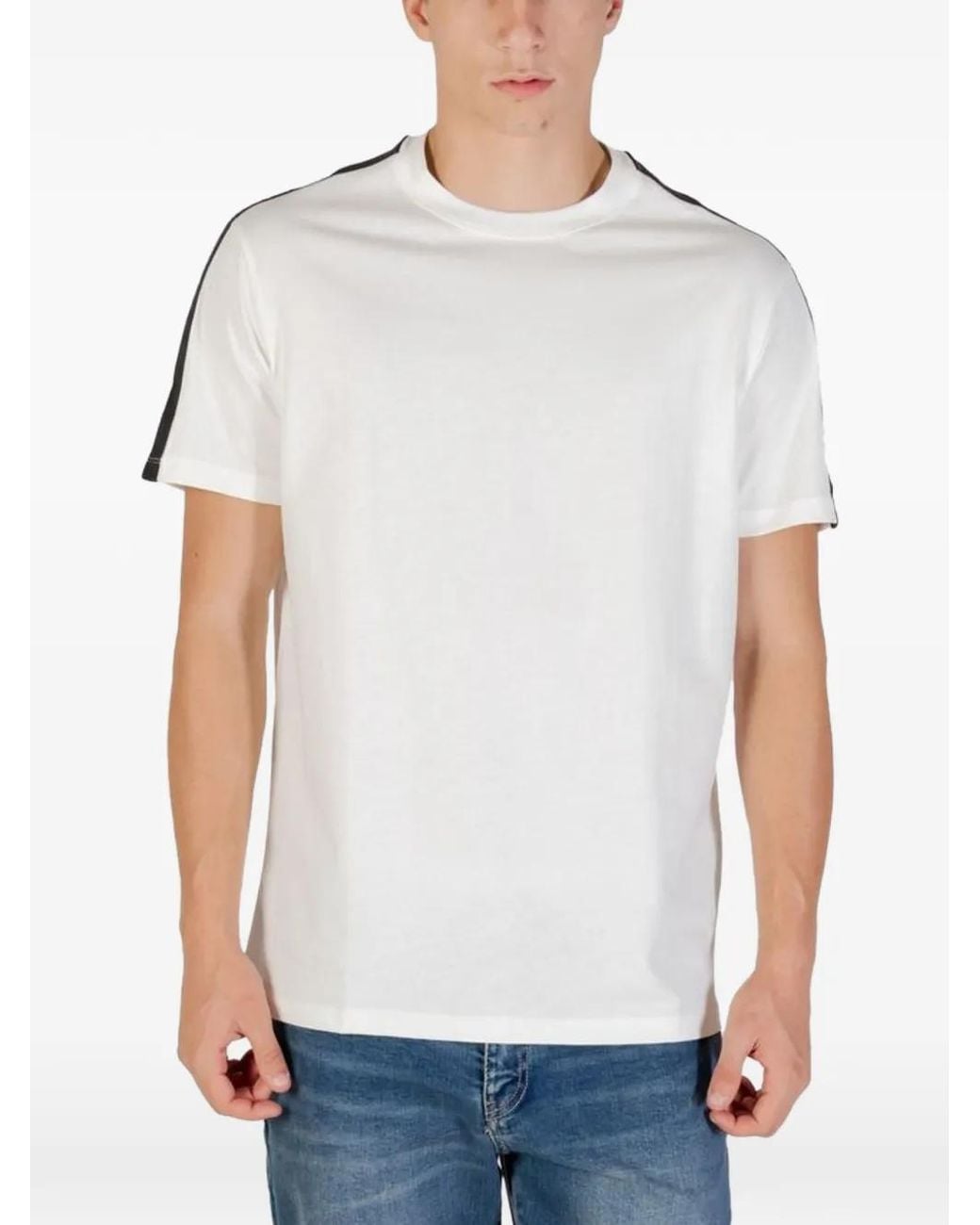 ARMANI EXCHANGE White T-Shirt Essential À Bande Logo for men