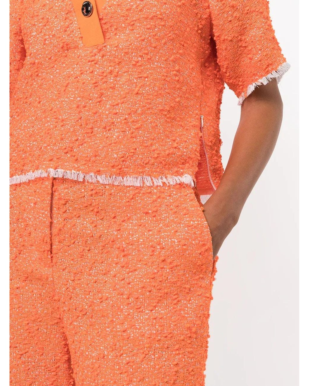 3.1 Phillip Lim Orange Knee-Length Tweed Shorts