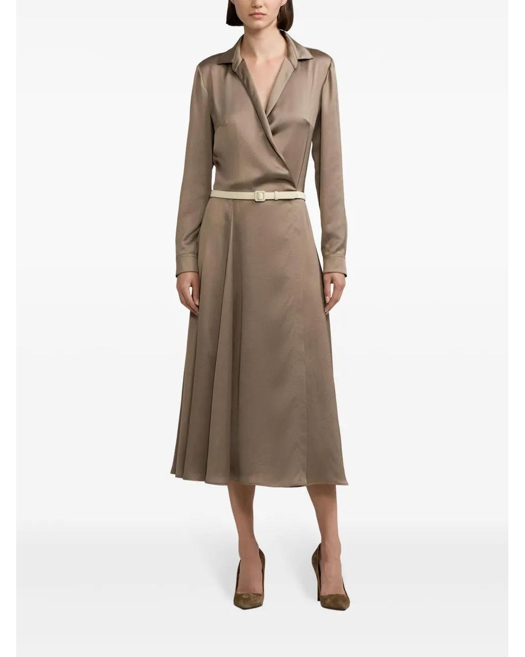 Ralph Lauren Natural Washed Charmeuse Shirt Dress
