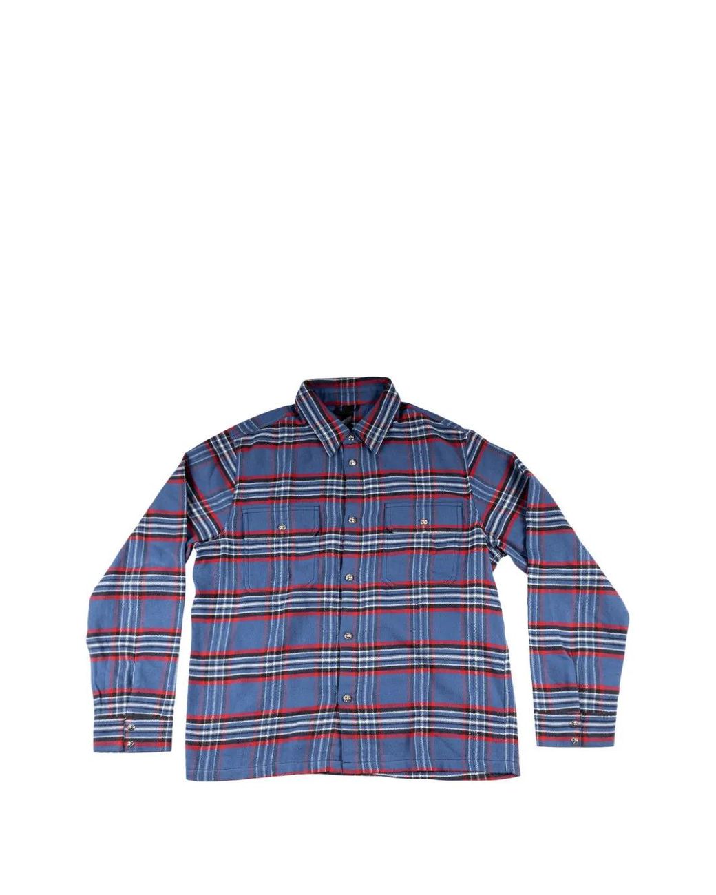 Chrome Hearts Blue Work Dog Check-Pattern Shirt for men