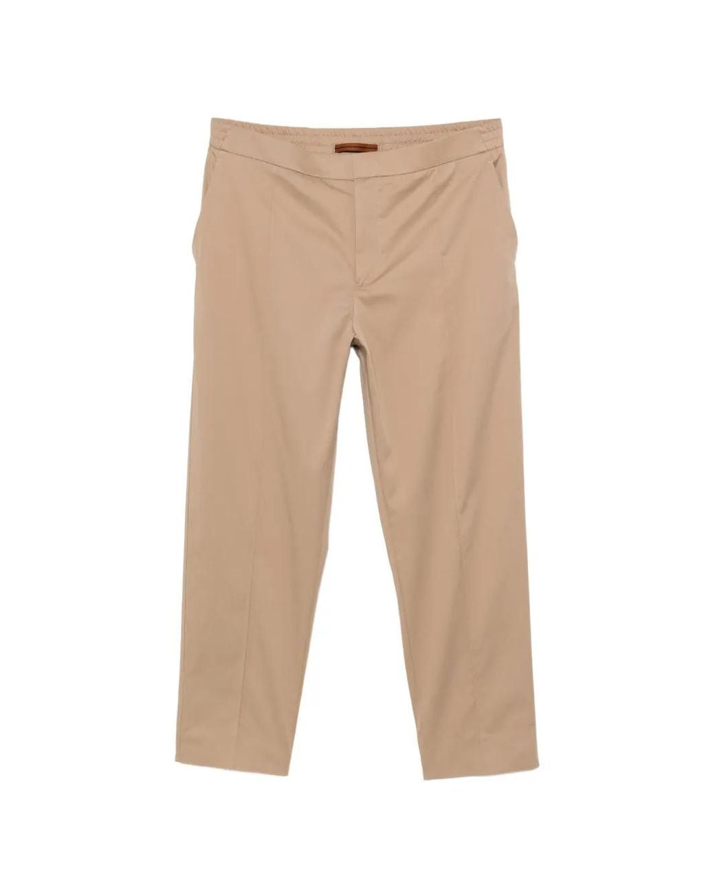 Zegna Natural Elasticated-Waistband Tailored Trousers for men