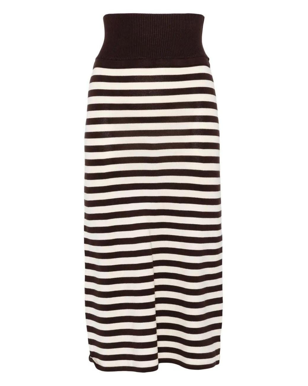 Frankie's Bikinis Black Striped Midi Skirt