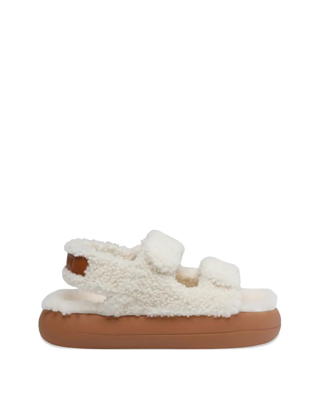 Moon Boot White Shearling Platform Sandals