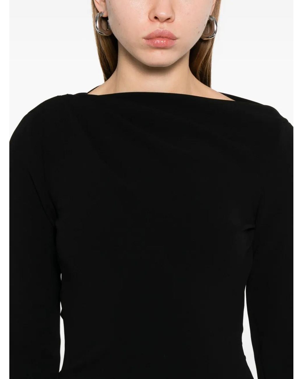 Max Mara Black Draped Dress