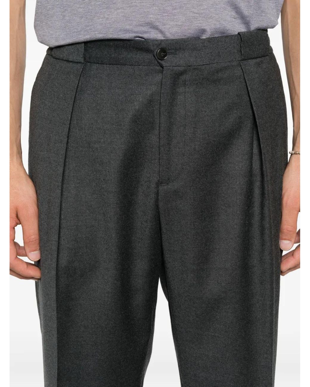 Briglia 1949 Gray Pleated-Pocket Trousers for men