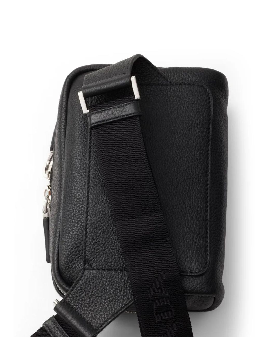 Prada Black Brique Leather Bag for men