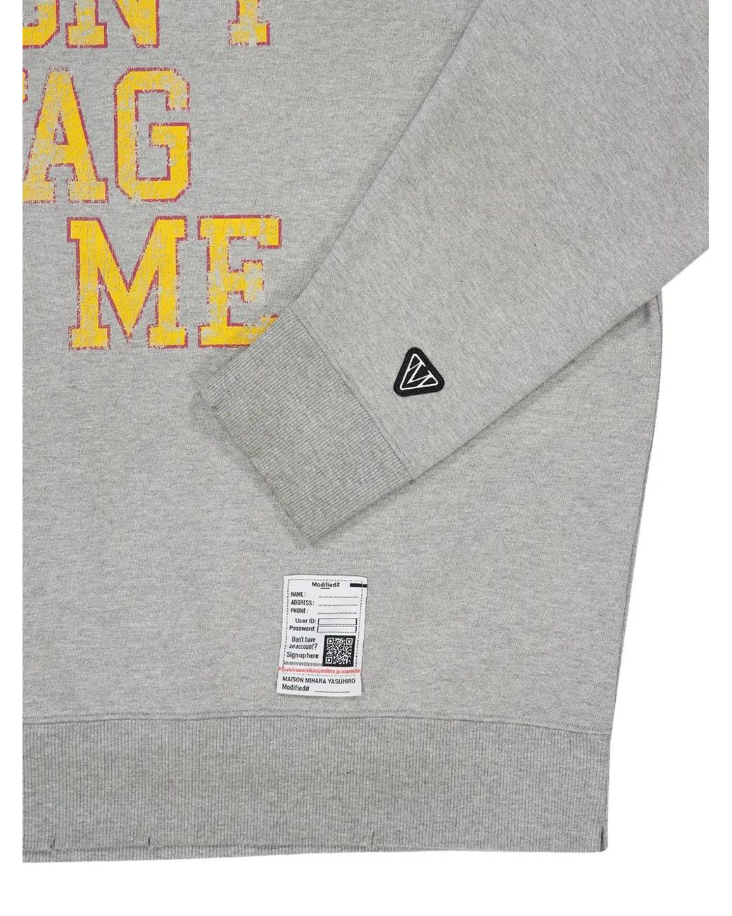 Maison Mihara Yasuhiro Gray Don'T Tag Me Printed Sweatshirt