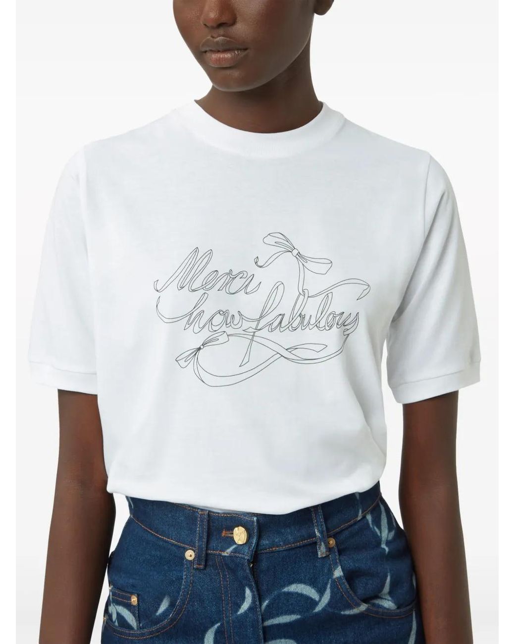 Nina Ricci White How Fabulous Cotton T-Shirt