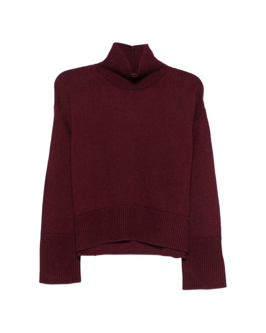 Dondup Red Roll-Neck Wool Sweater
