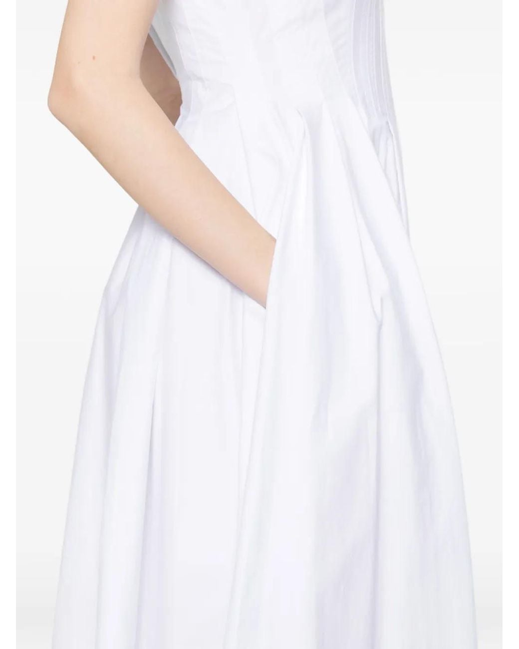 Sportmax White Cotton Long Dress