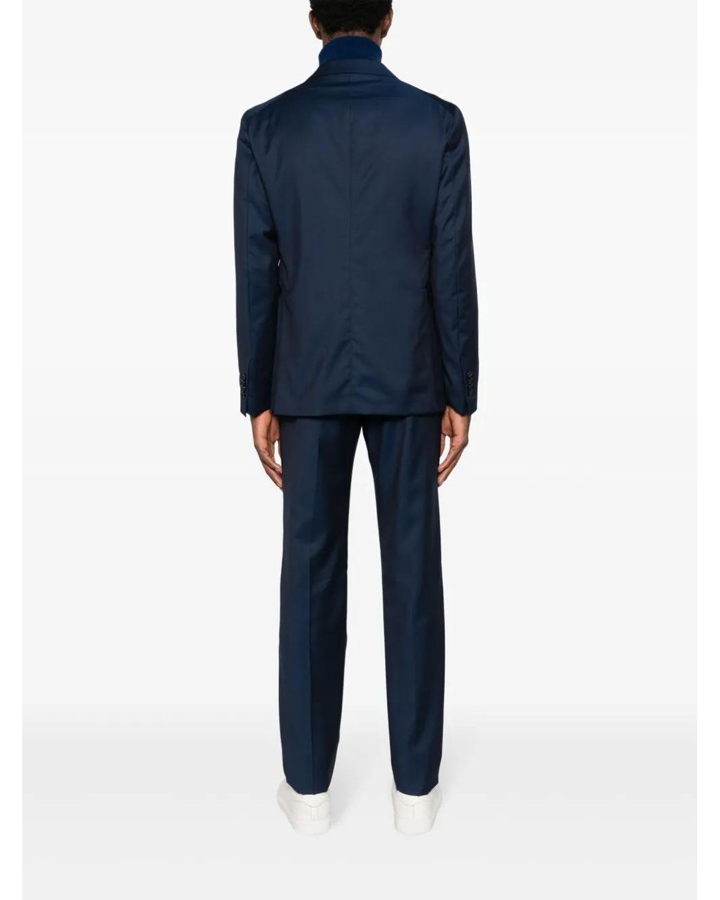 Tagliatore Blue Notch-Lapels Single-Breasted Blazer for men