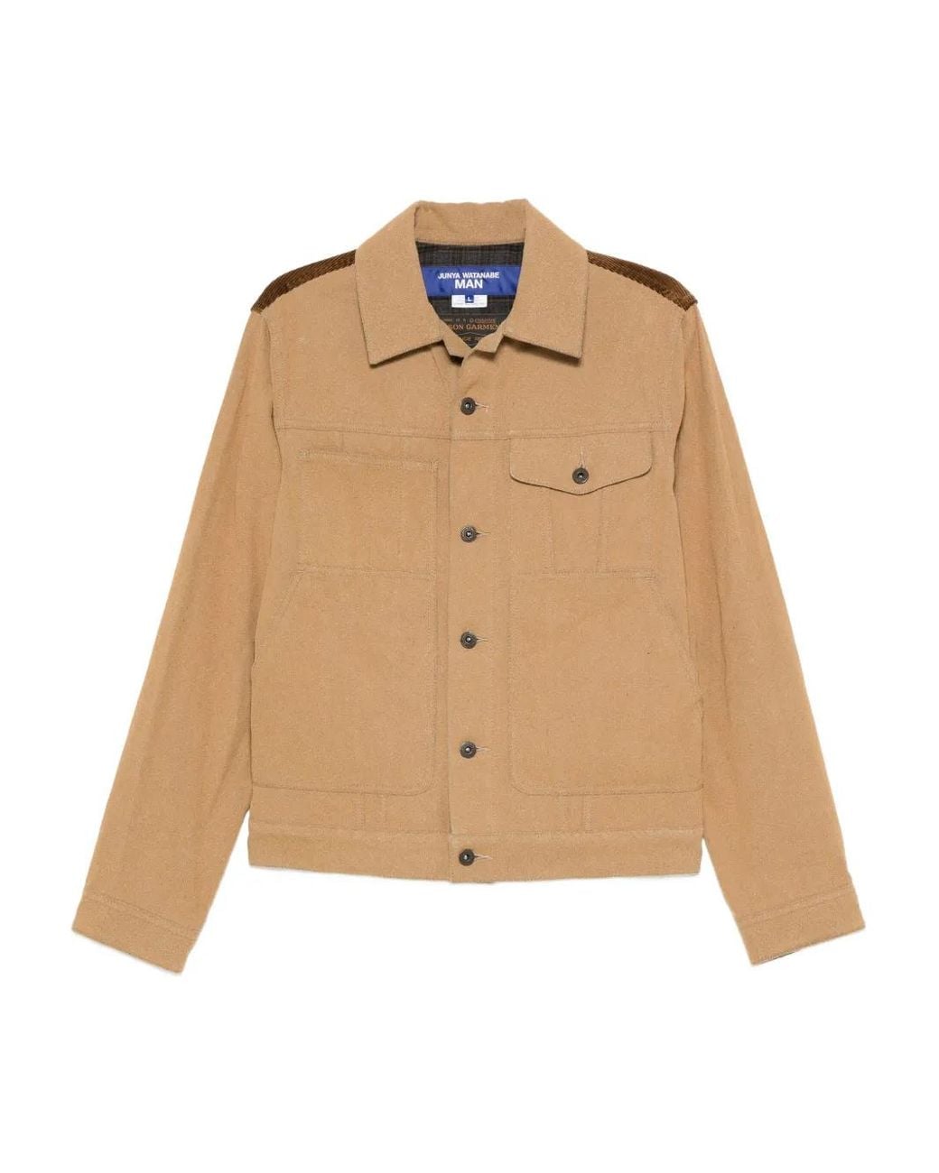 Giacca-Camicia Con Inserti di Junya Watanabe in Natural da Uomo