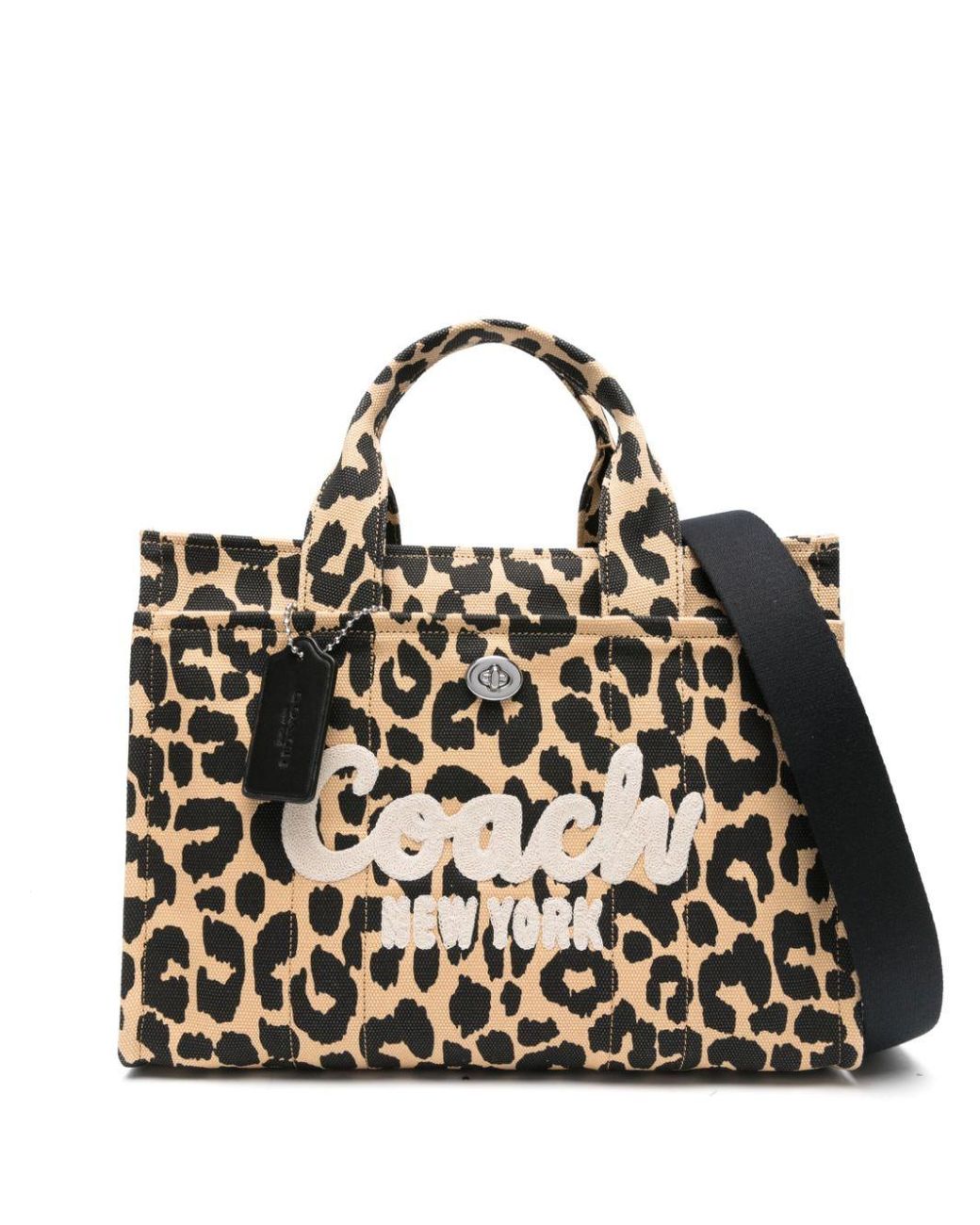 COACH Leopard-print Canvas Tote Bag in Black | Lyst Canada