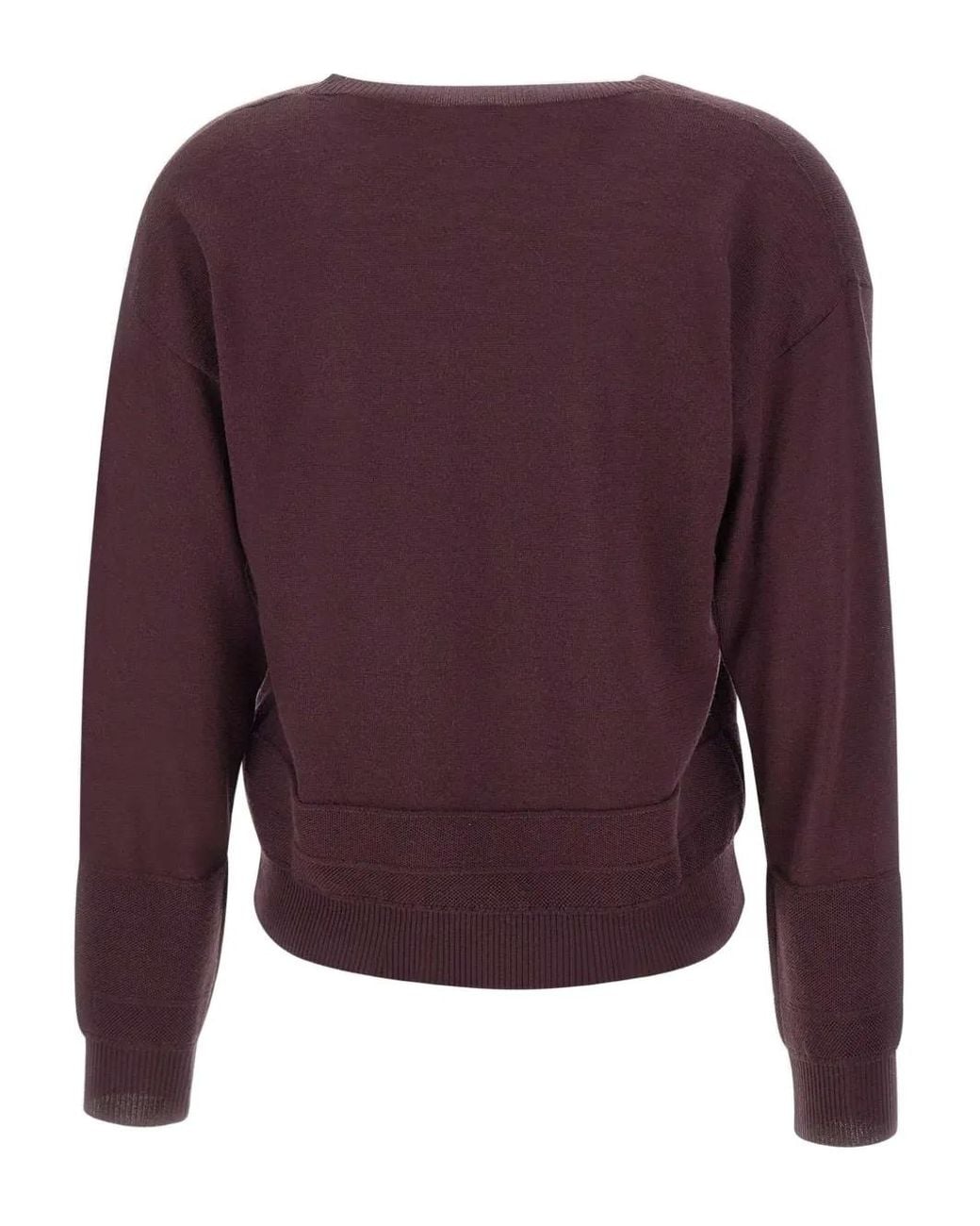 Eleventy Purple V-Neck Wool Sweater