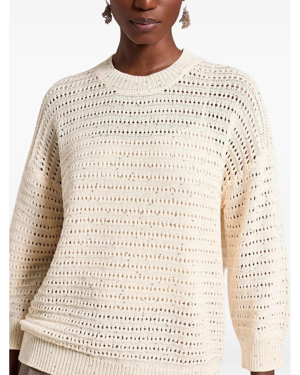 Peserico Natural Open-Knit Jumper