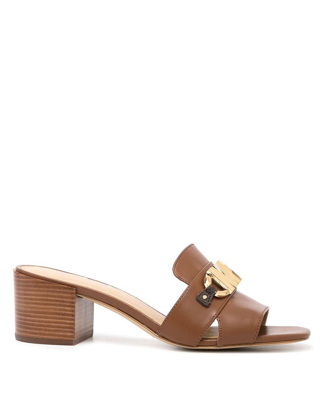 MICHAEL Michael Kors Izzy Leather Mules in Brown | Lyst Australia