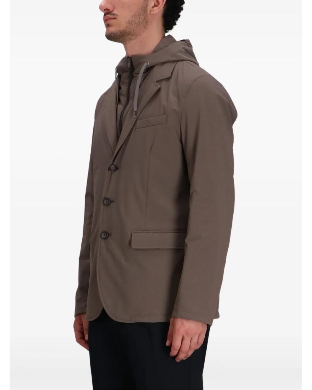 Herno Brown Elastane Blazer for men