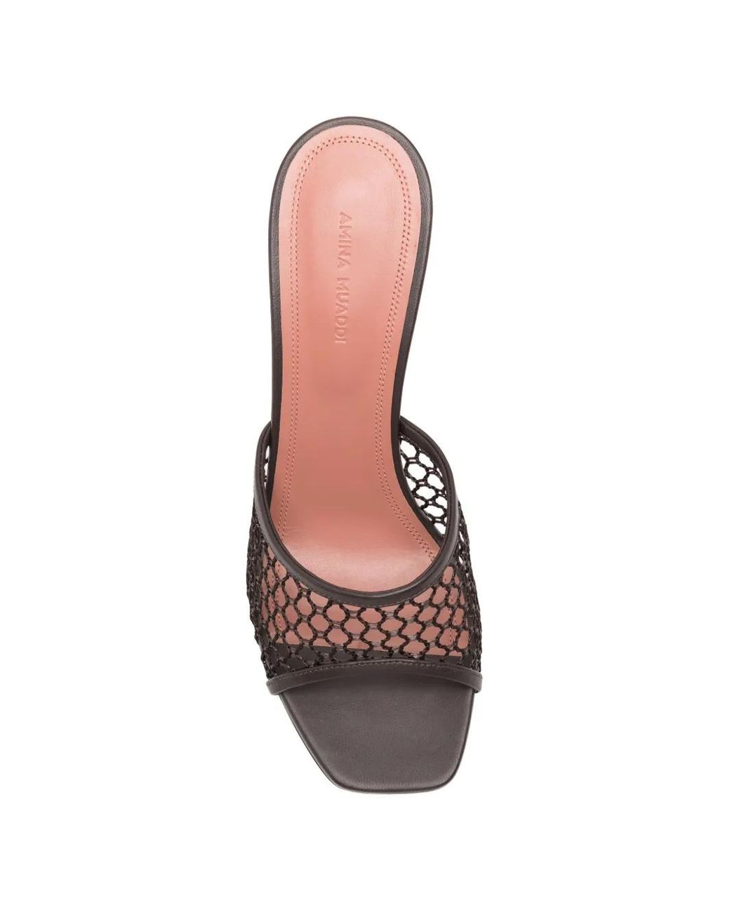 AMINA MUADDI White Lupita Net Slippers 95 Mocha Raffia