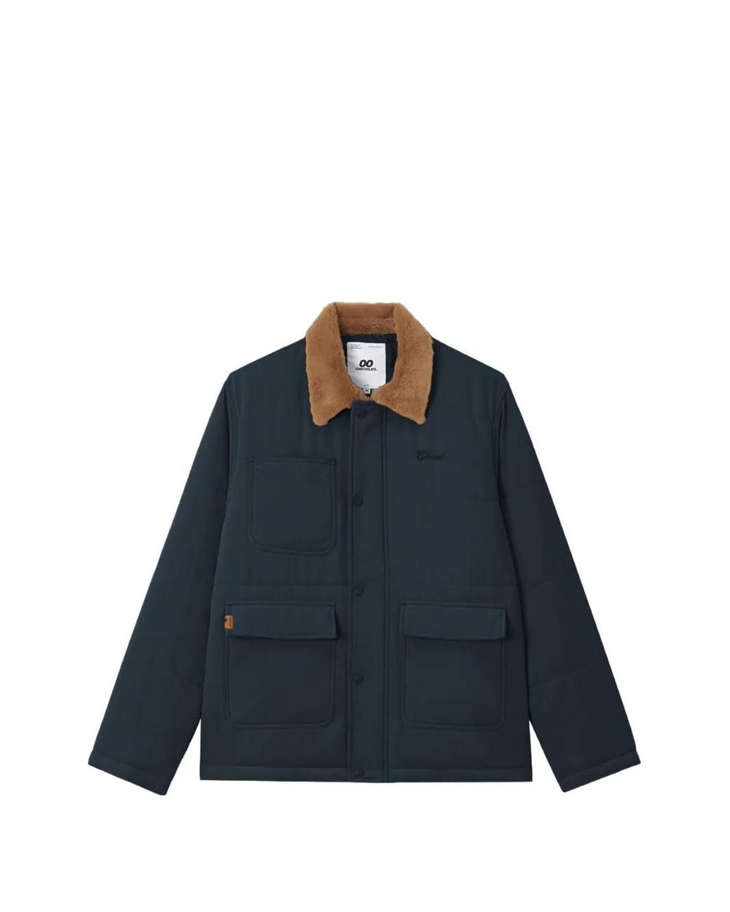 Chocoolate Blue Faux-Fur Collar Quilted Jacket