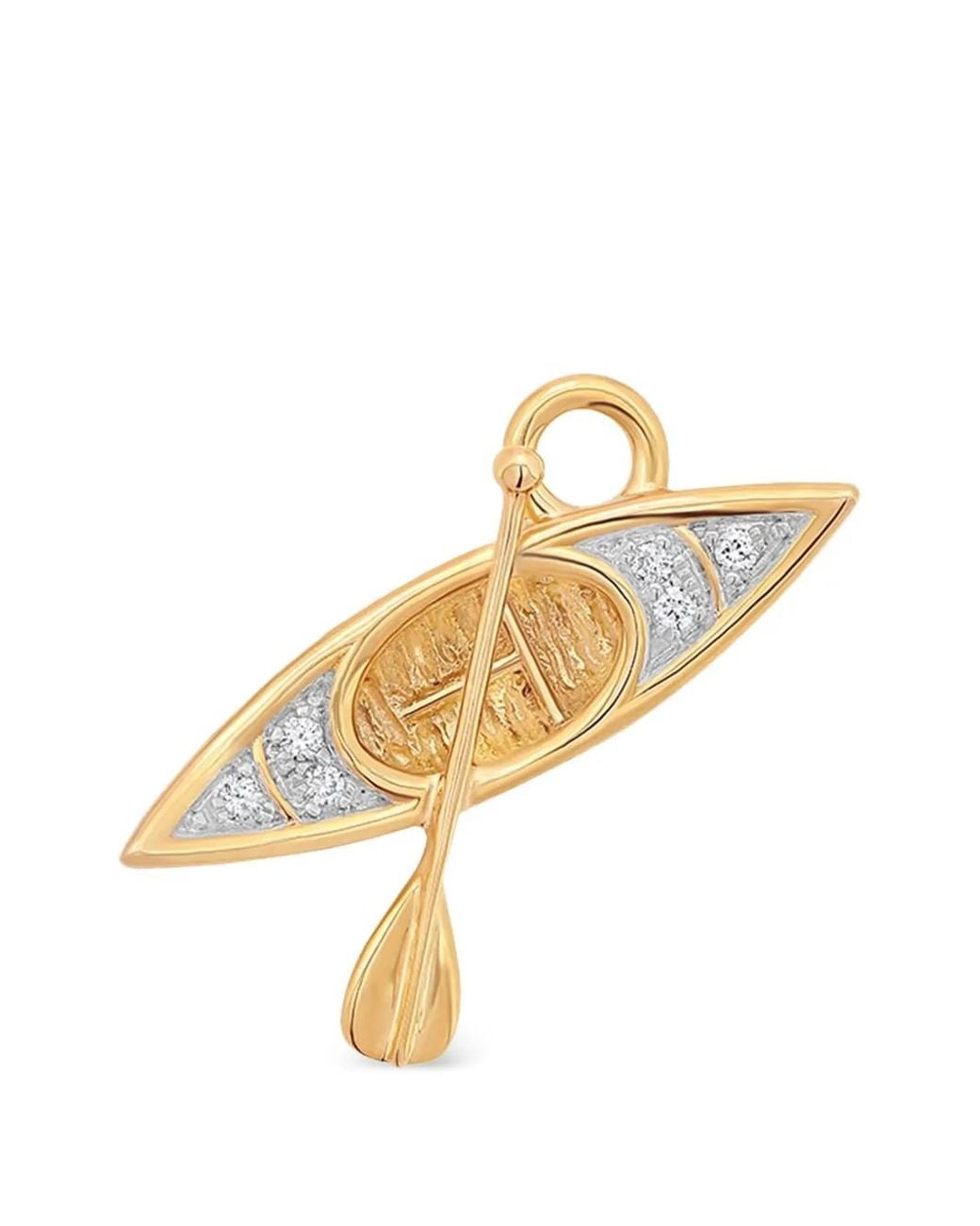 Sara Weinstock Brown Diamond Canoe-Shape Charm