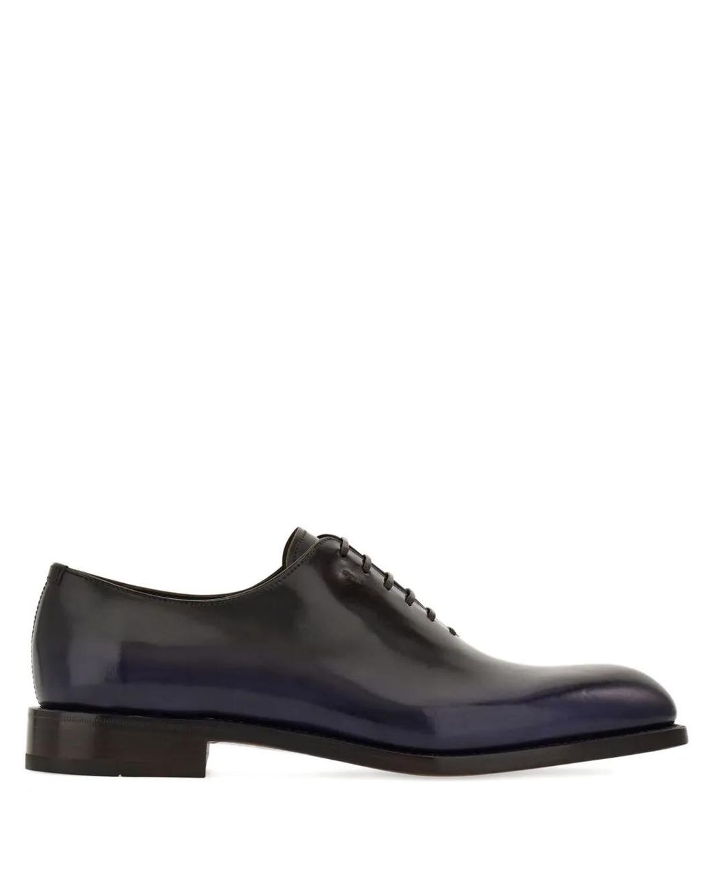 Ferragamo Black Tramezza Plain Toe Oxford Shoes for men