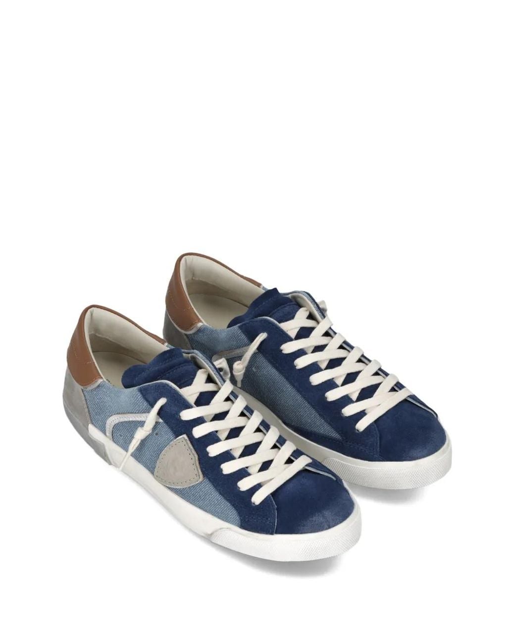 Philippe Model Blue Prsx Suede Appliqué Sneakers for men