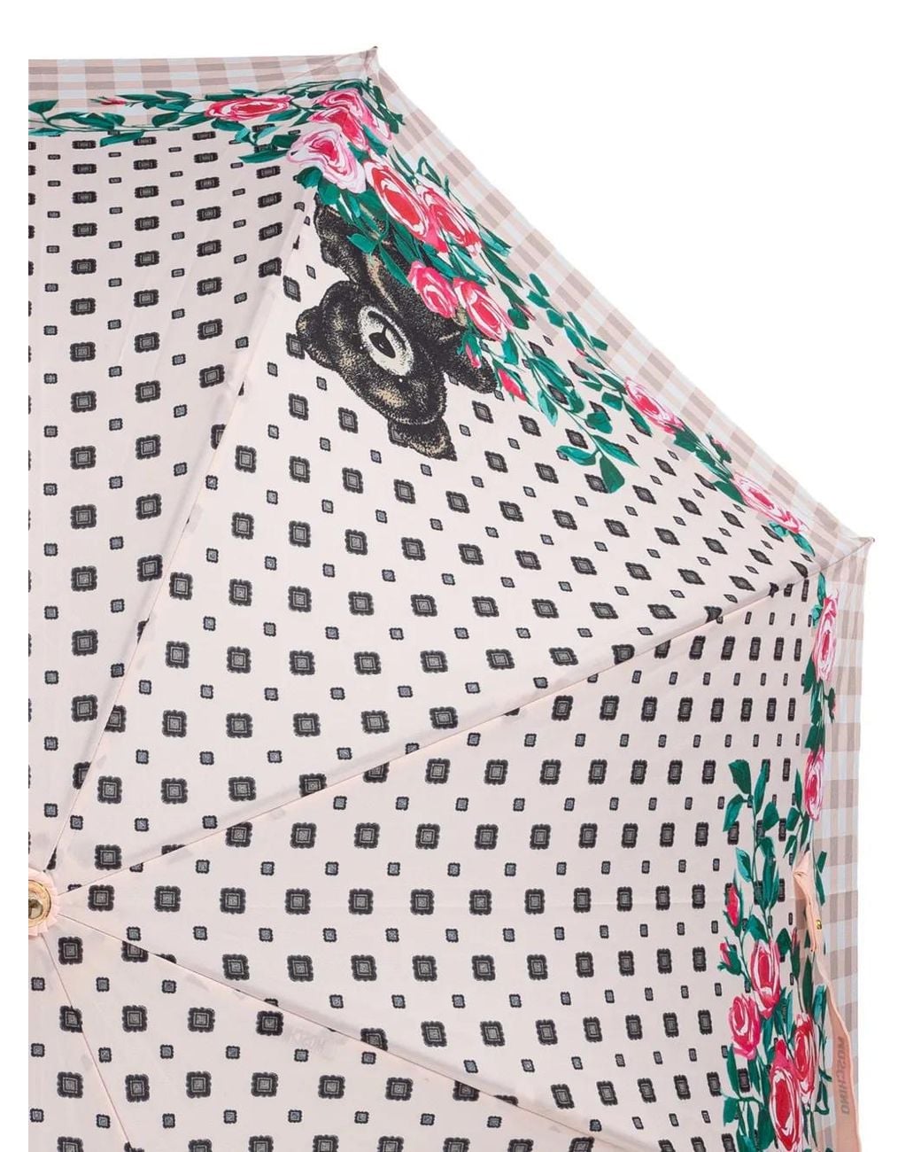 Moschino White Floral-Print Umbrella