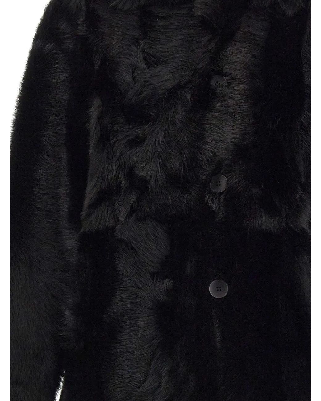 Hiso Black Reversible Shearling Coat