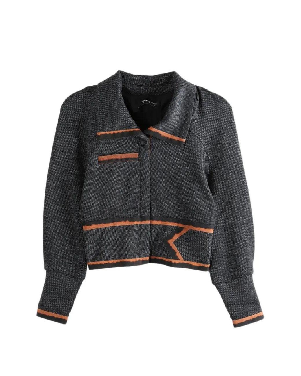 Kiko Kostadinov Black Veste Cropp À Bords Contrastants