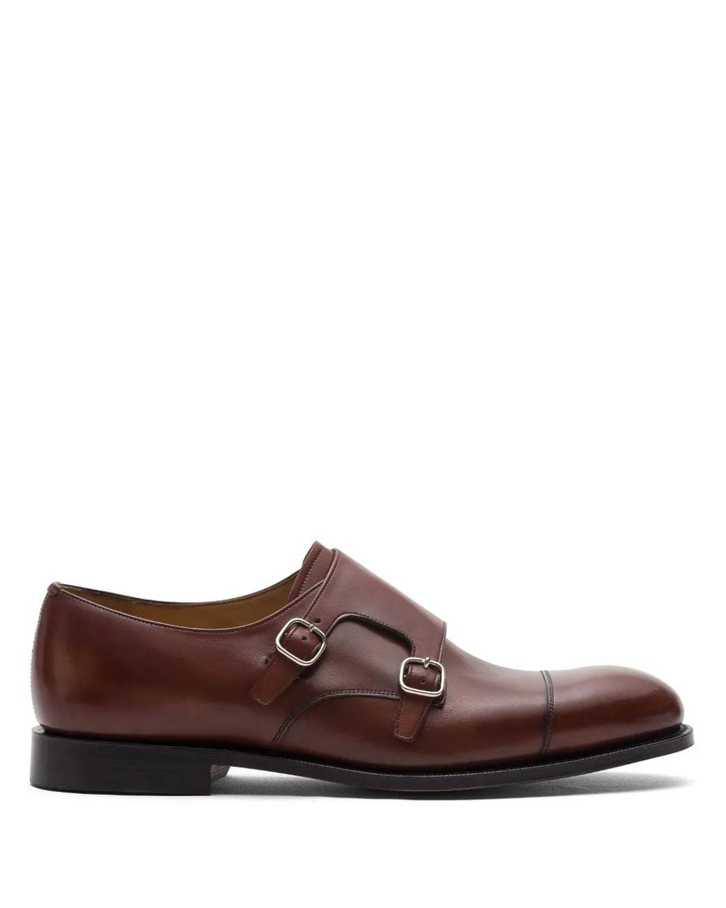 Church's Brown Cowes Leather Monk Shoes for men