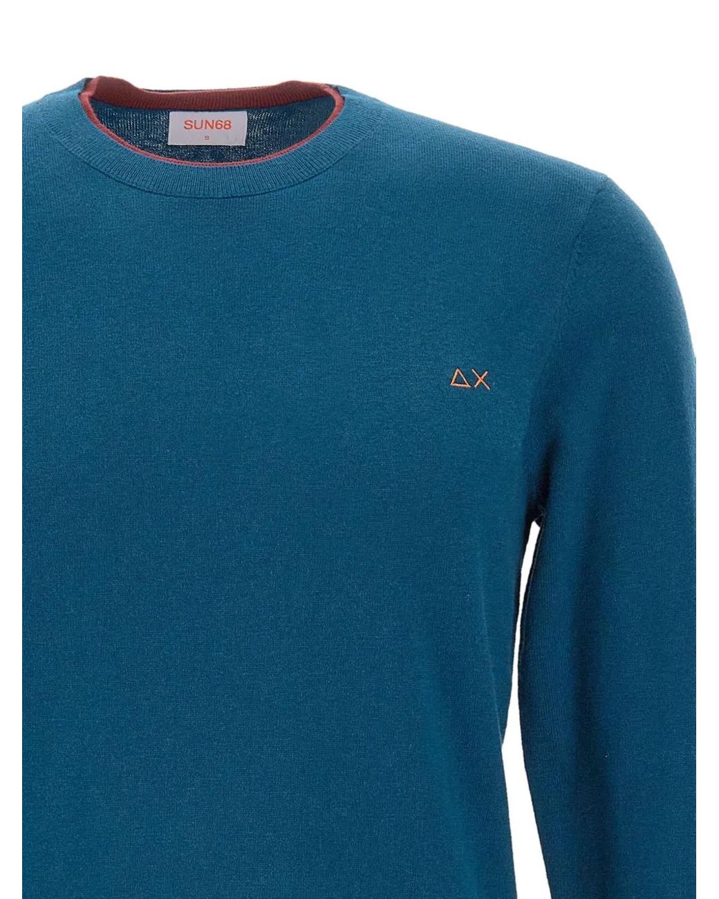 Sun 68 Blue Crew-Neck Sweater for men