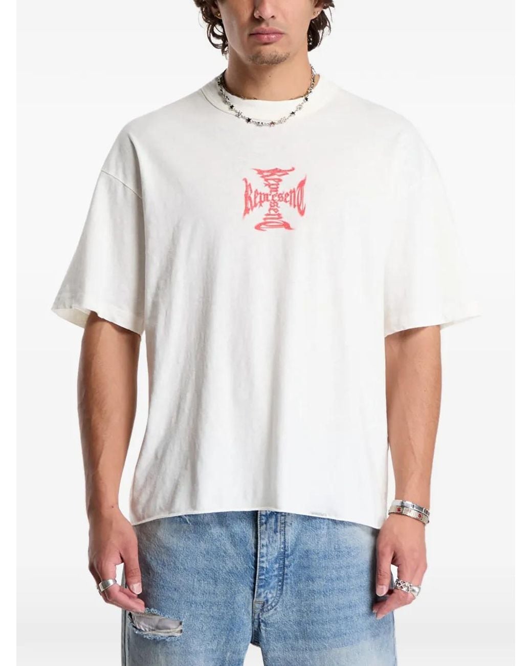 Represent White Mh Graphic-Print T-Shirt for men