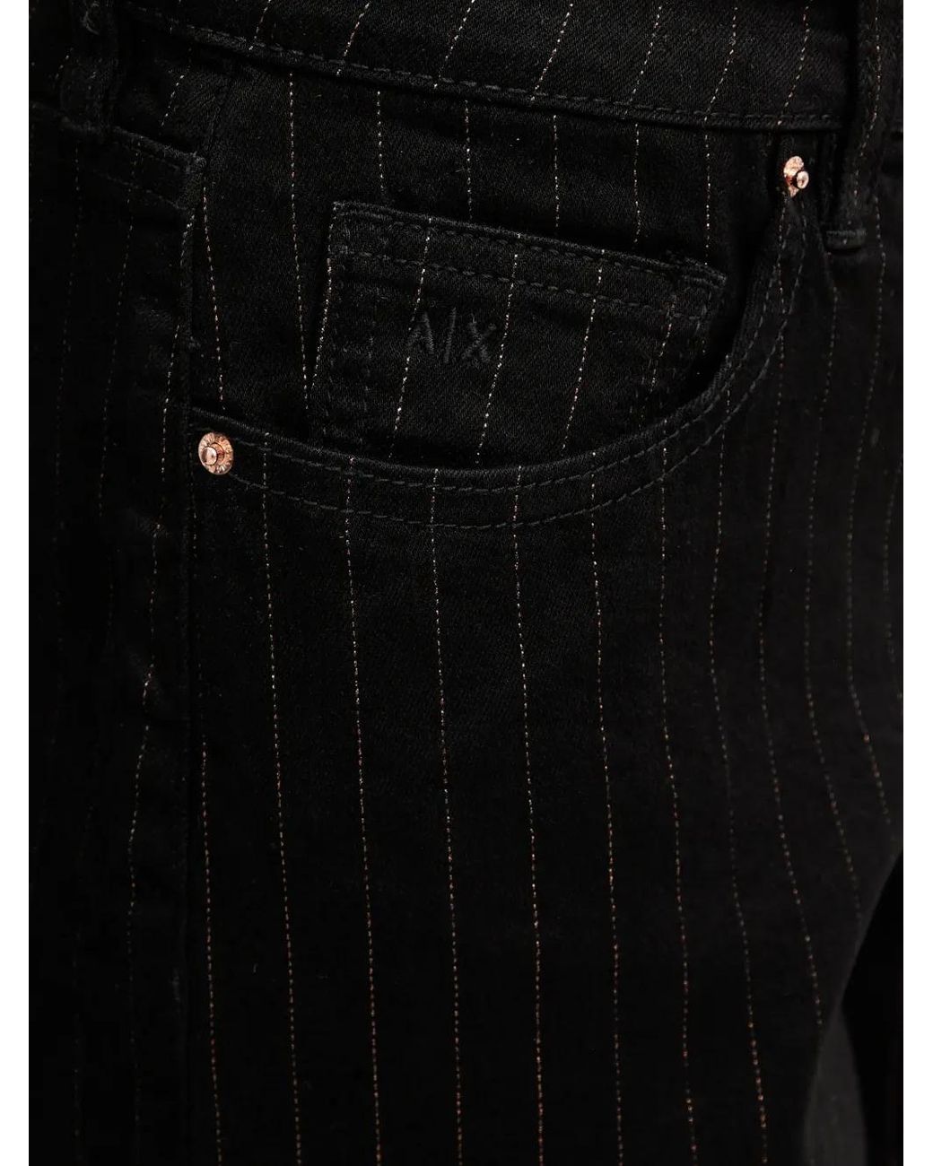 ARMANI EXCHANGE Black Pinstripe Jeans