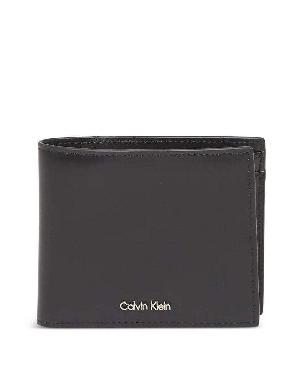 Calvin Klein Black Logo-Plaque Bifold Wallet for men