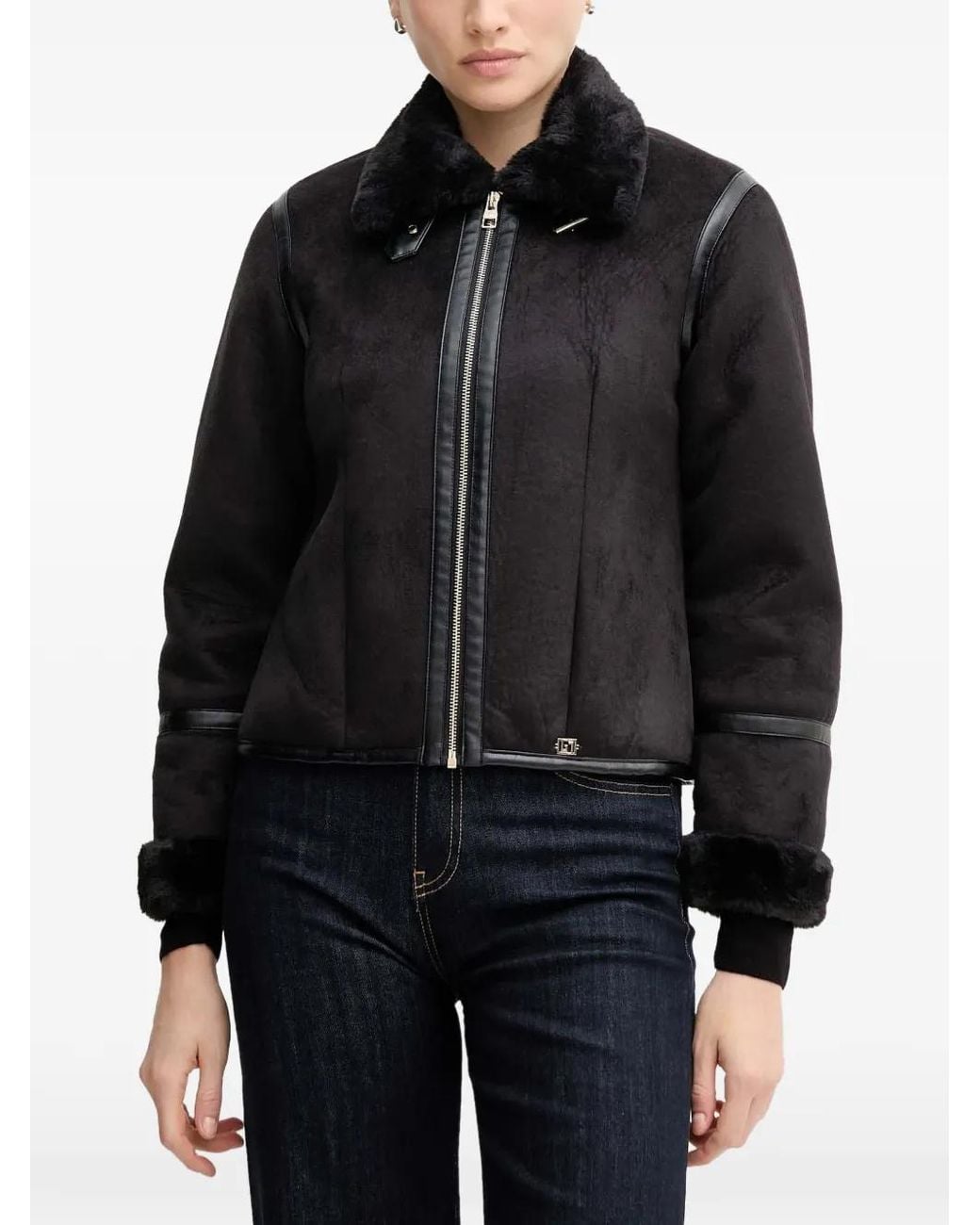 GAUDI Black Textured-Collar Jacket