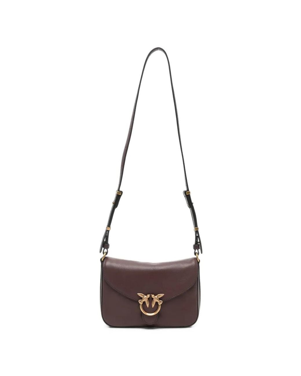 Pinko White Love Birds Leather Shoulder Bag