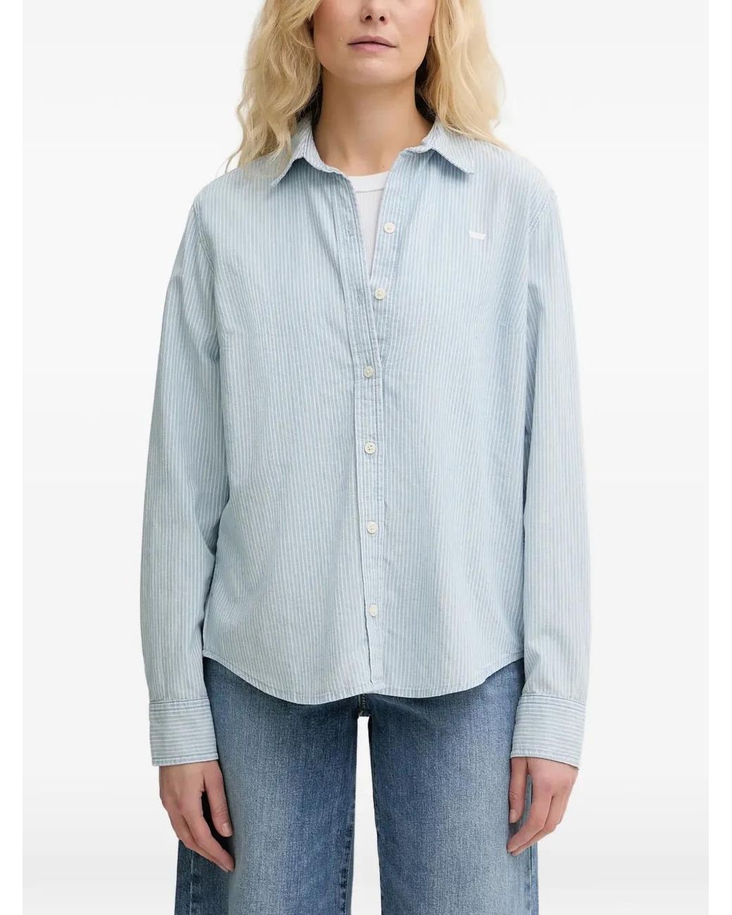 Levi's Blue Classic Striped Buttoned Shirt