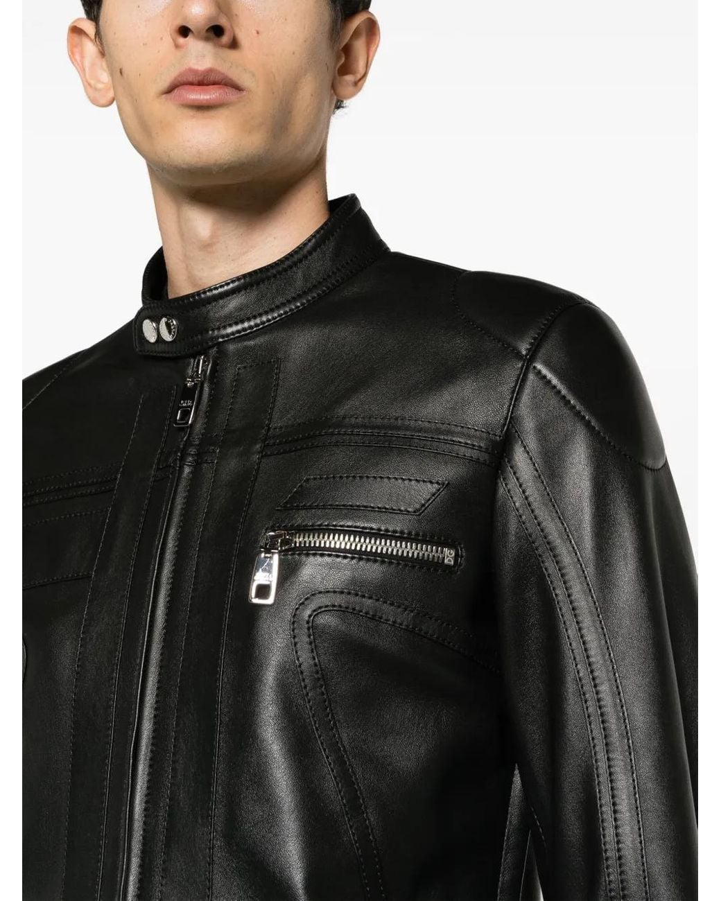 Dolce & Gabbana Black Nappa Leather Jacket for men