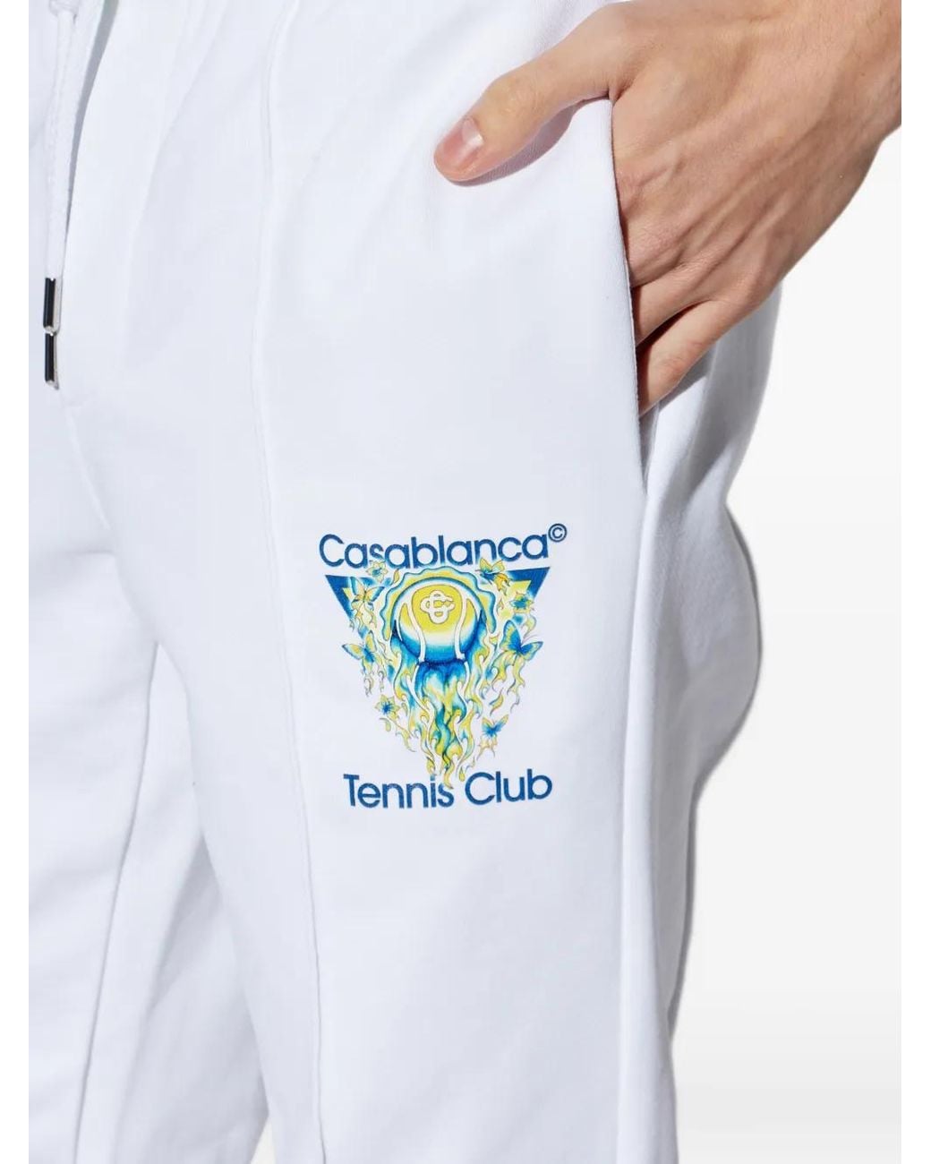 Casablanca White Tennis Club Icon Pintuck Joggers for men