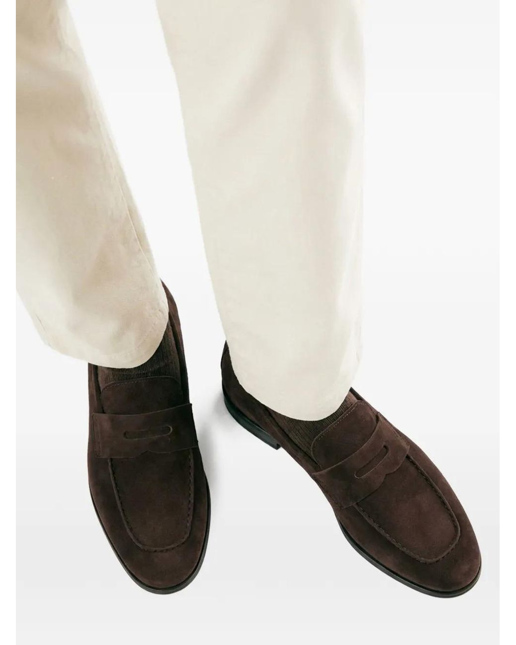 Scarosso Brown Gregory Penny-Strap Loafers for men