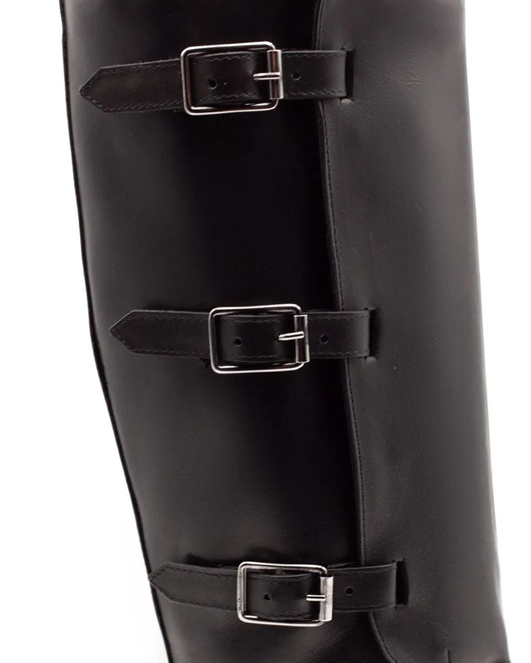 Julie Dee Black Buckle-Strap Biker Boots